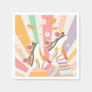 Guardanapo De Papel Roller Skate Skating Retro Groovation Girl Birthda