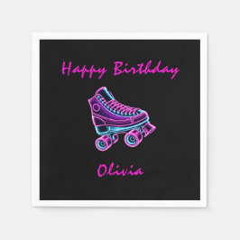 Guardanapo De Papel Roller Skling Party Girls Neon Glow Birthday