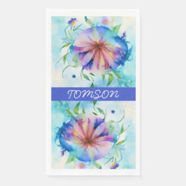 Guardanapo De Papel rolo rosa azul, aquarela