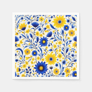 Guardanapo De Papel Romanichel Cornflower Blue e Amarelo