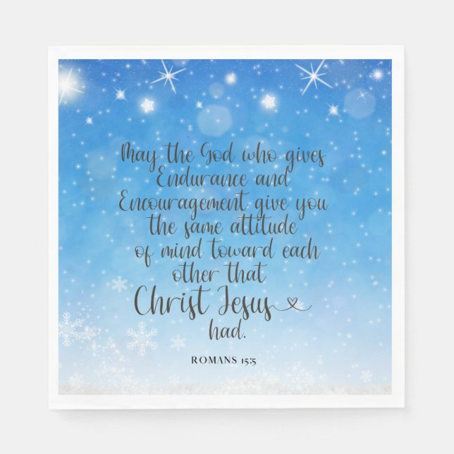 Guardanapo De Papel Romanos 15:5 Papel Verso Bíblia Nápoles (Frente)