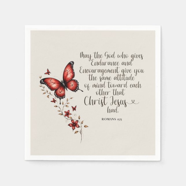 Guardanapo De Papel Romanos Imagem Versa de Bíblia 15:5 (Frente)