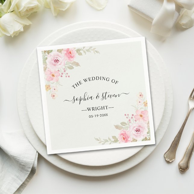 Guardanapo De Papel Romantic Blush Rose Wedding (Criador carregado)