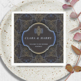 Guardanapo De Papel  Romantic gold calligraphy flourish wedding 