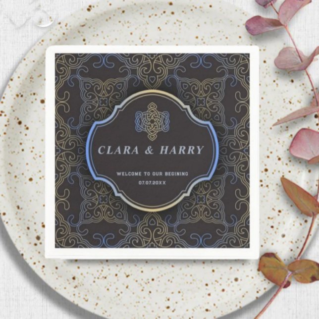 Guardanapo De Papel  Romantic gold calligraphy flourish wedding  (Criador carregado)