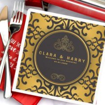 Romantic gold calligraphy vintage floral wedding