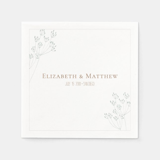 Guardanapo De Papel Romantic Greenery Wedding (Frente)