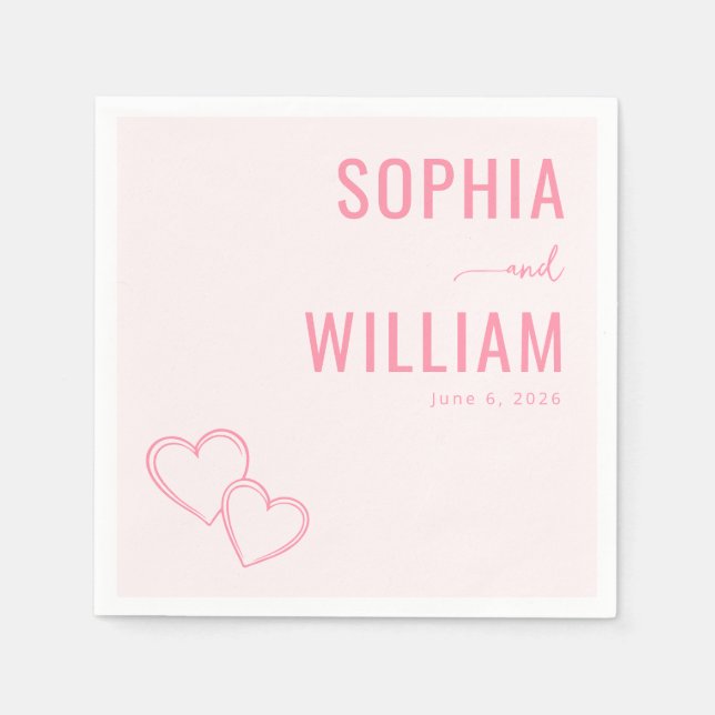 Guardanapo De Papel Romantic Pink Hearts (Frente)