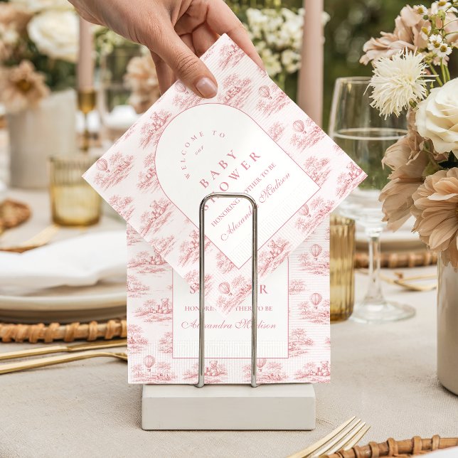 Guardanapo De Papel Romantic Pink Toile Baby Shower (Criador carregado)