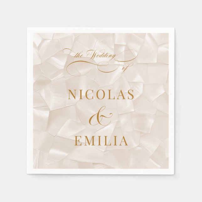 Guardanapo De Papel Romantic Simple Neutral Wedding (Frente)