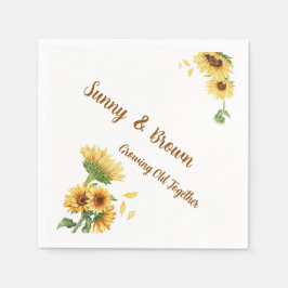 Guardanapo De Papel Romantic Sunflower Rustic Yellow Funny Wedding