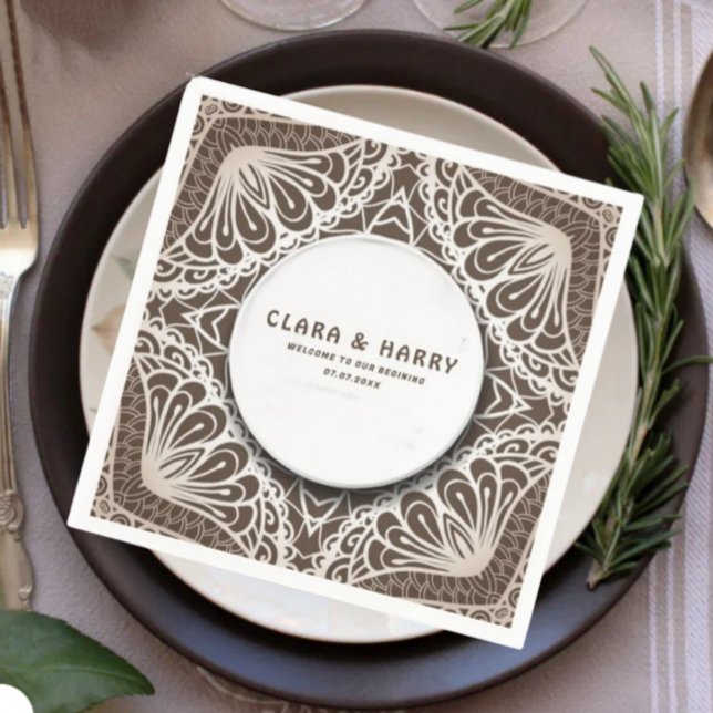 Guardanapo De Papel  Romantic vintage calligraphy flourish wedding  (Criador carregado)