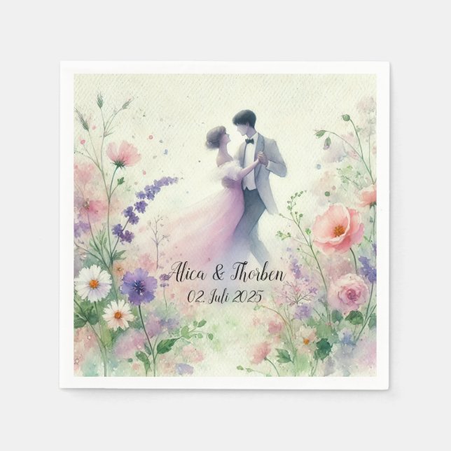 Guardanapo De Papel Romantic Wedding pastell Nr.1 (Frente)