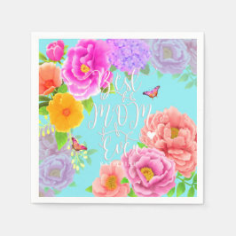 Guardanapo De Papel Romântica Peonies Garden Blue Melhor Mãe