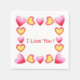 Guardanapo De Papel Romântico Minimalista Eu Te Amo Dia de os namorado