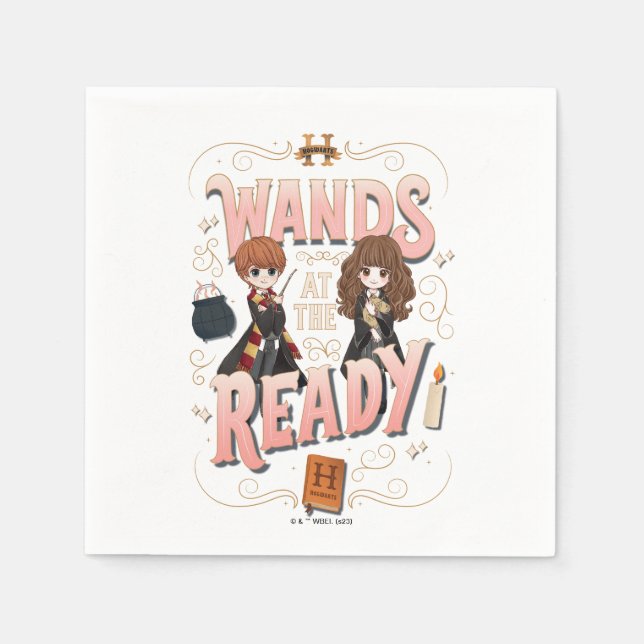 Guardanapo De Papel Ron & Hermione Wands no Ready (Frente)