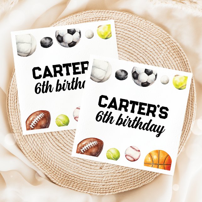 Guardanapo De Papel Rookie Year Sports Birthday Napkins (Criador carregado)