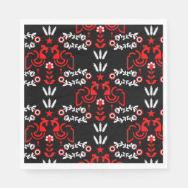 Guardanapo De Papel Rooster Cockerel Scandinavian Folart