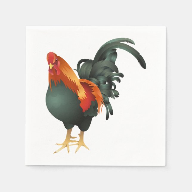 Guardanapo De Papel Rooster Paper Napkins (Frente)