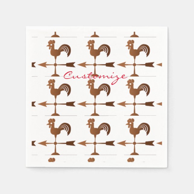Guardanapo De Papel Rooster Weathervane Thunder_Cove (Frente)