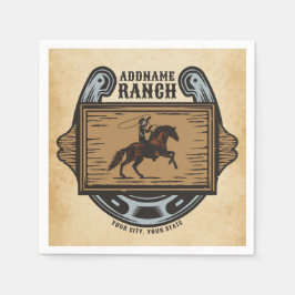 Guardanapo De Papel Roping Cowboy ADD NAME Western Family Horse Rankin