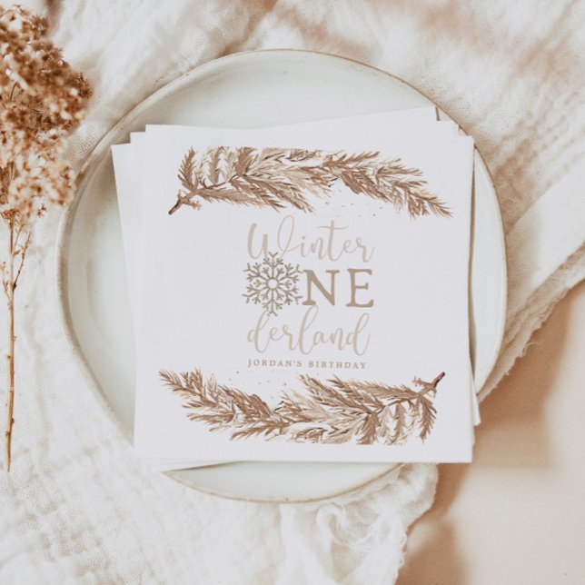 Guardanapo De Papel RORY Boho Beige Winter Wonderland Primeiro Anivers (Criador carregado)