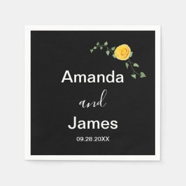 Guardanapo De Papel Rosa Amarela e Videira Verde Elegante Casamento Pr