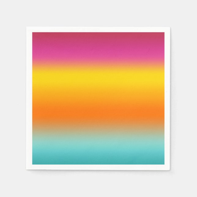 Guardanapo De Papel Rosa, Amarelo, Laranja, Teal (Frente)