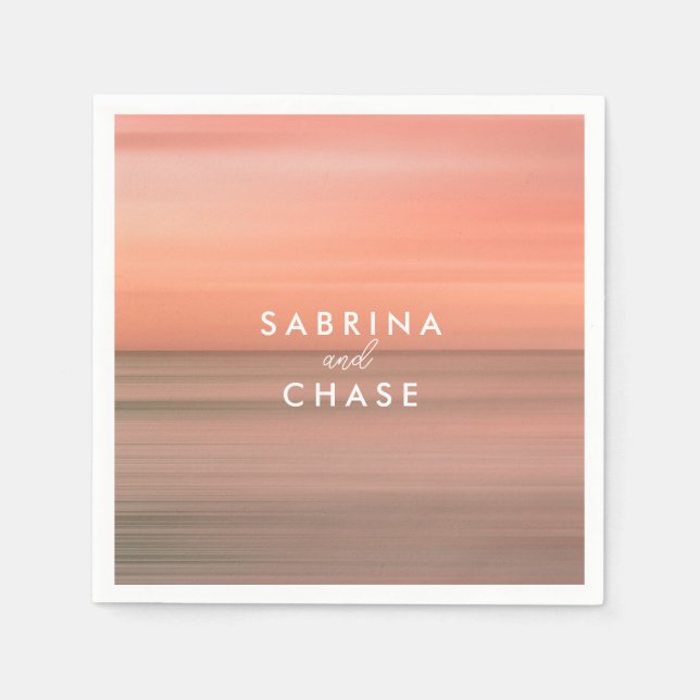 Guardanapo De Papel Rosa Blush Personalizado Napkins (Frente)