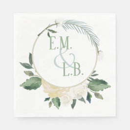 Guardanapo De Papel Rosa Branca e Boho Dourado