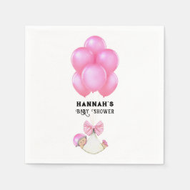 Guardanapo De Papel Rosa chá de fraldas