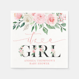 Guardanapo De Papel Rosa cor-de-rosa penteada é um Chá de fraldas femi