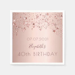 Guardanapo De Papel rosa de aniversário de 40 anos