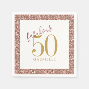 Guardanapo De Papel Rosa de aniversário Dourado brilhante Fabuloso Ro