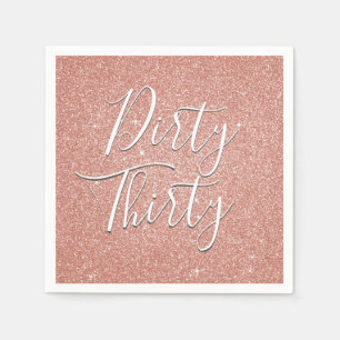 Guardanapo De Papel Rosa de aniversário sujo, 30 anos, brilhante, cor