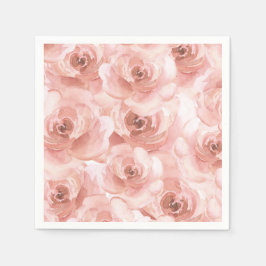 Guardanapo De Papel Rosa de Aquarela Abstrato de Blush Bonito