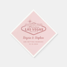 Guardanapo De Papel Rosa de Casamento de Las Vegas - Rosa Dourada