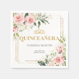 Guardanapo De Papel Rosa de eucalipto gold tiara 15