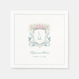 Guardanapo De Papel Rosa de repouso elegante com Arco | Casamento Mono