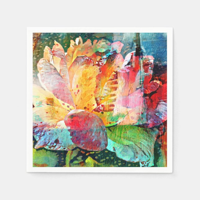 Guardanapo De Papel Rosa de ventilador (Frente)