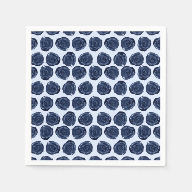 Guardanapo De Papel Rosa de Vinhas de Algodão Casamento Chic Azul (Frente)