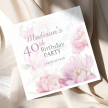 Rosa Desmaiado Peônia Aquarela Aniversário de 40 a