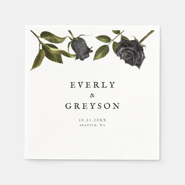 Guardanapo De Papel Rosa do Dia das Bruxas Escuro Branco (Frente)