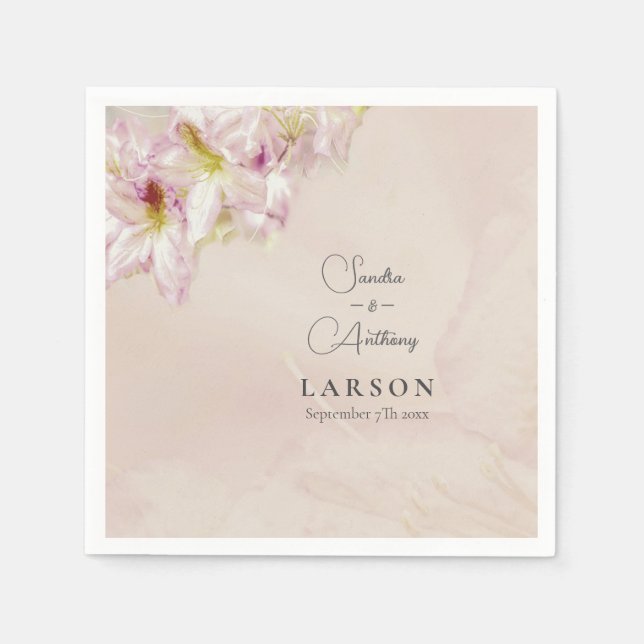 Guardanapo De Papel Rosa Dourado Azalea Wedding (Frente)