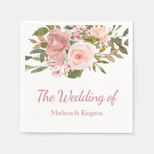 Guardanapo De Papel Rosa Dourado e Escamoteador Casamento Napkin