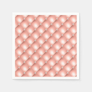 Guardanapo De Papel Rosa Dourado Luxo Brilhante Diamante Acolchoado
