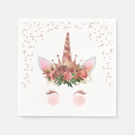 Guardanapo De Papel Rosa Dourado Unicorn Princess