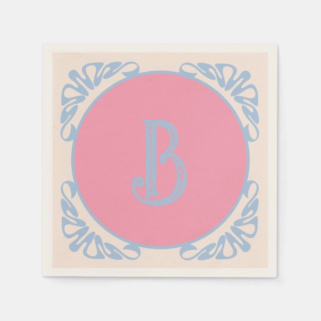 Guardanapo De Papel Rosa e azul personalizados (Frente)