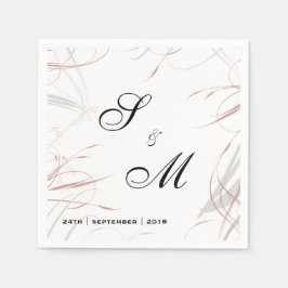 Guardanapo De Papel Rosa e Cinzas suaves alimentam casamentos