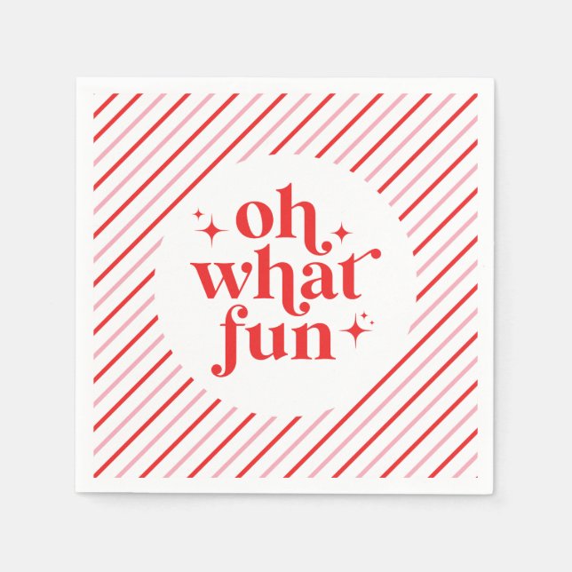 Guardanapo De Papel Rosa e Vermelho Oh Que Divertido (Frente)